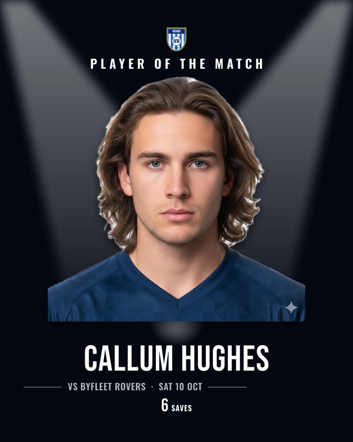 Player of the Match graphic with a cut-out player photo under spotlights